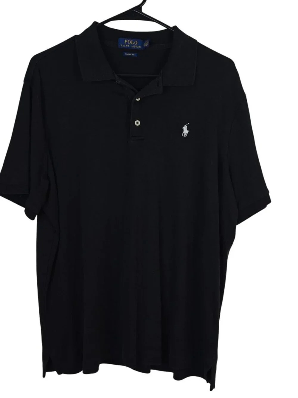 Polo Ralph Lauren Men's Polo Shirt Black Classic Fit Size L 100% Cotton